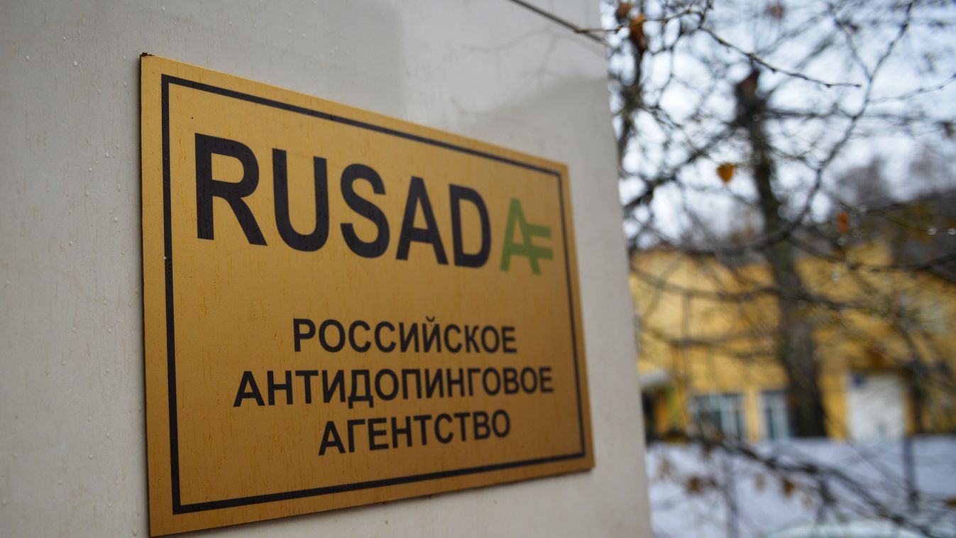 News conference of RUSADA Head Nikita Kamayev sign doping SQUARE FORMAT 