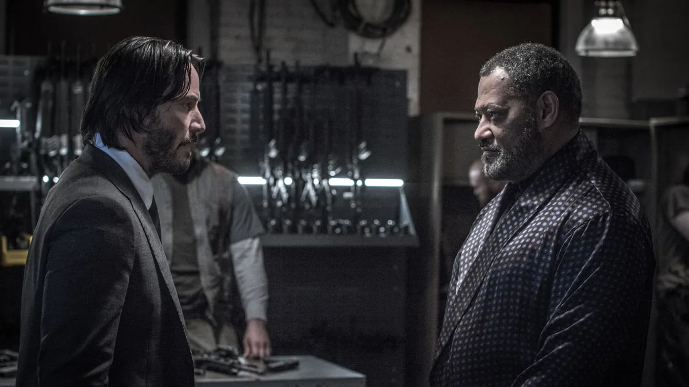 Keanu Reeves és Laurence Fishburne a John Wick: 2. felvonás című filmben 