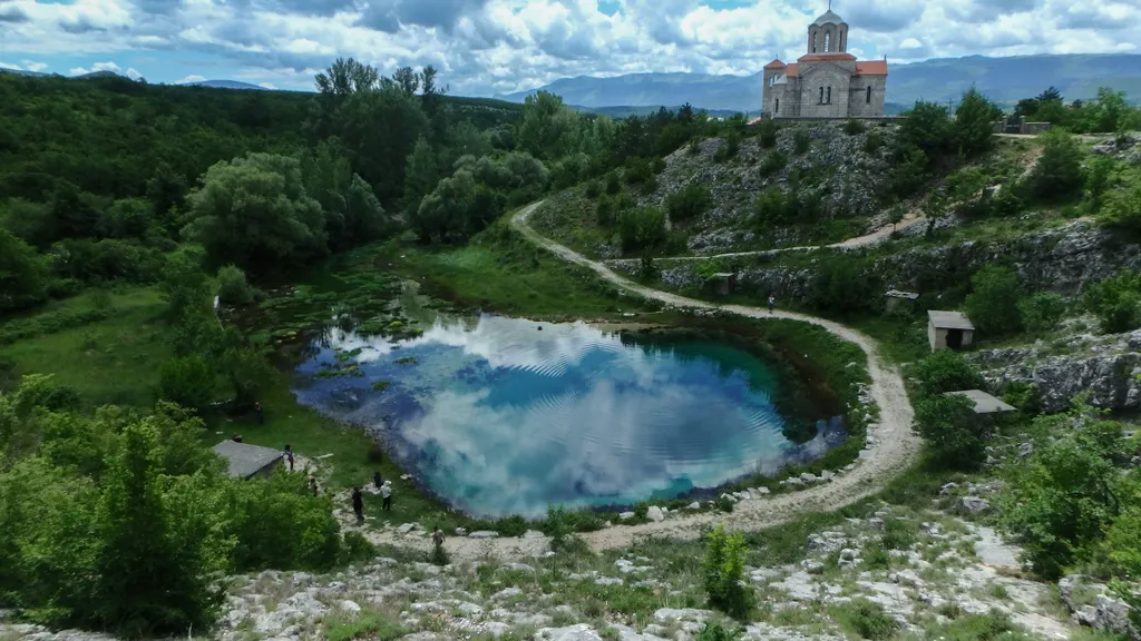 Horvátország, cetina, tó, 