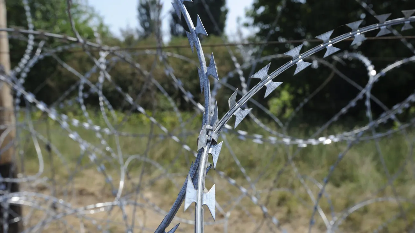 Mórahalom, 2015. augusztus 3.
NATO-drótból épült kerítés az ideiglenes biztonsági határzár mintaszakaszán, a magyar-szerb határon Mórahalom térségében 2015. augusztus 3-án.
MTI Fotó: Kelemen Zoltán Gergely 