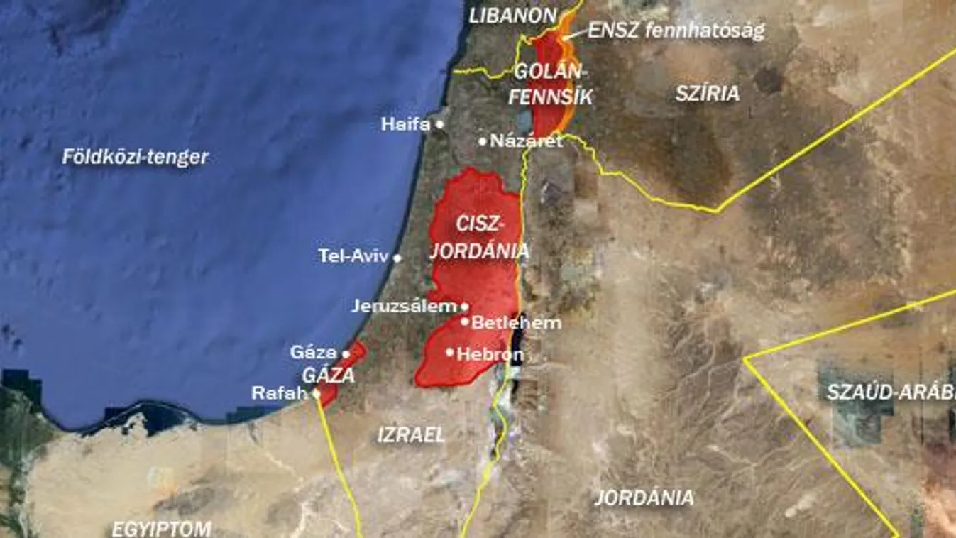 Izrael Ciszjordánia Golán-fennsík Gázai övezet Jeruzsálem Hebron Haifa Názáret Tel-Aviv Rafah Betlehem 