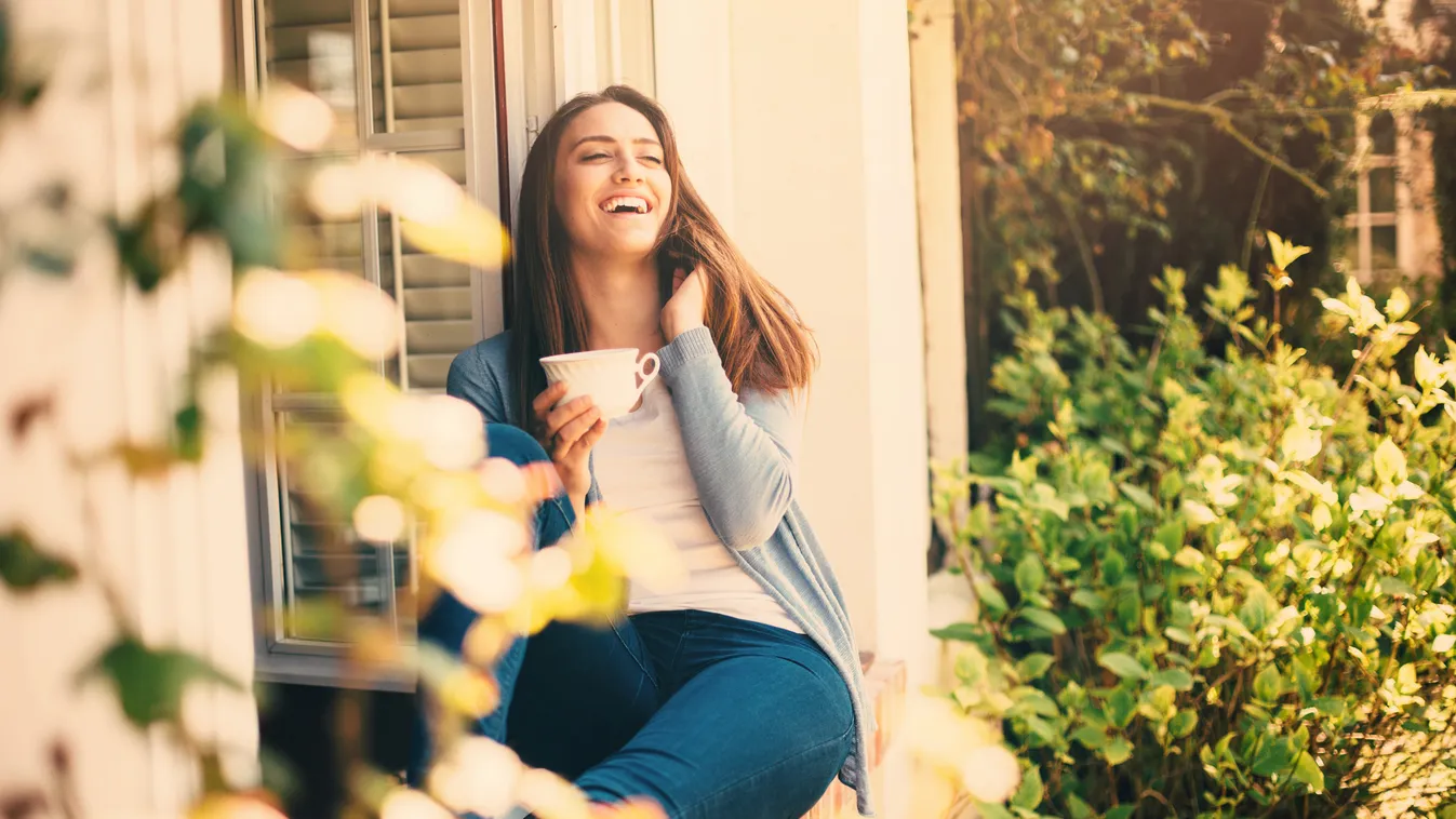 Morning at home Beautiful Femininity Real People Candid Morning Leisure Activity Portrait Coffee Cup One Woman Only Women Females Looking Through Window Comfortable Copy Space Beauty In Nature Domestic Life Youth Culture 20-29 Years Young Adult Day Dreami