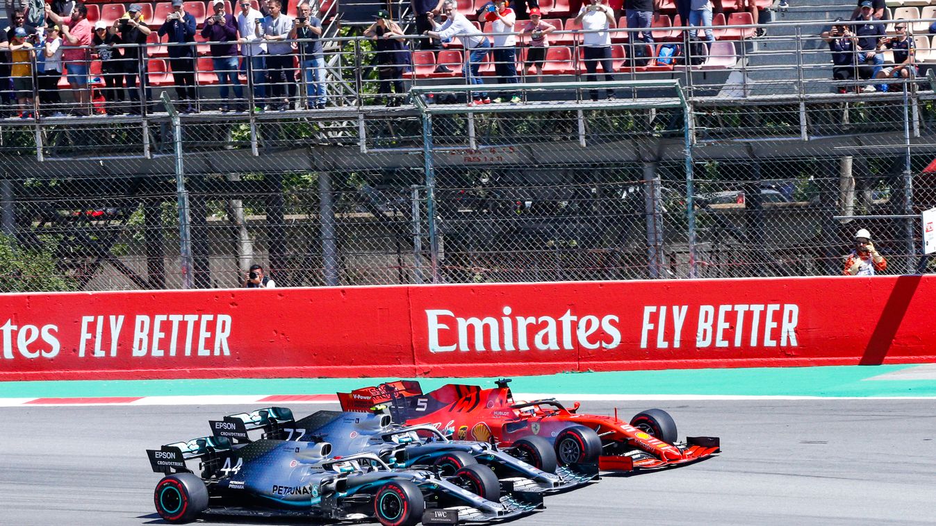 Forma-1, Spanyol Nagydíj,  Sebastian Vettel, Scuderia Ferrari, Valtteri Bottas, Lewis Hamilton, Mercedes 