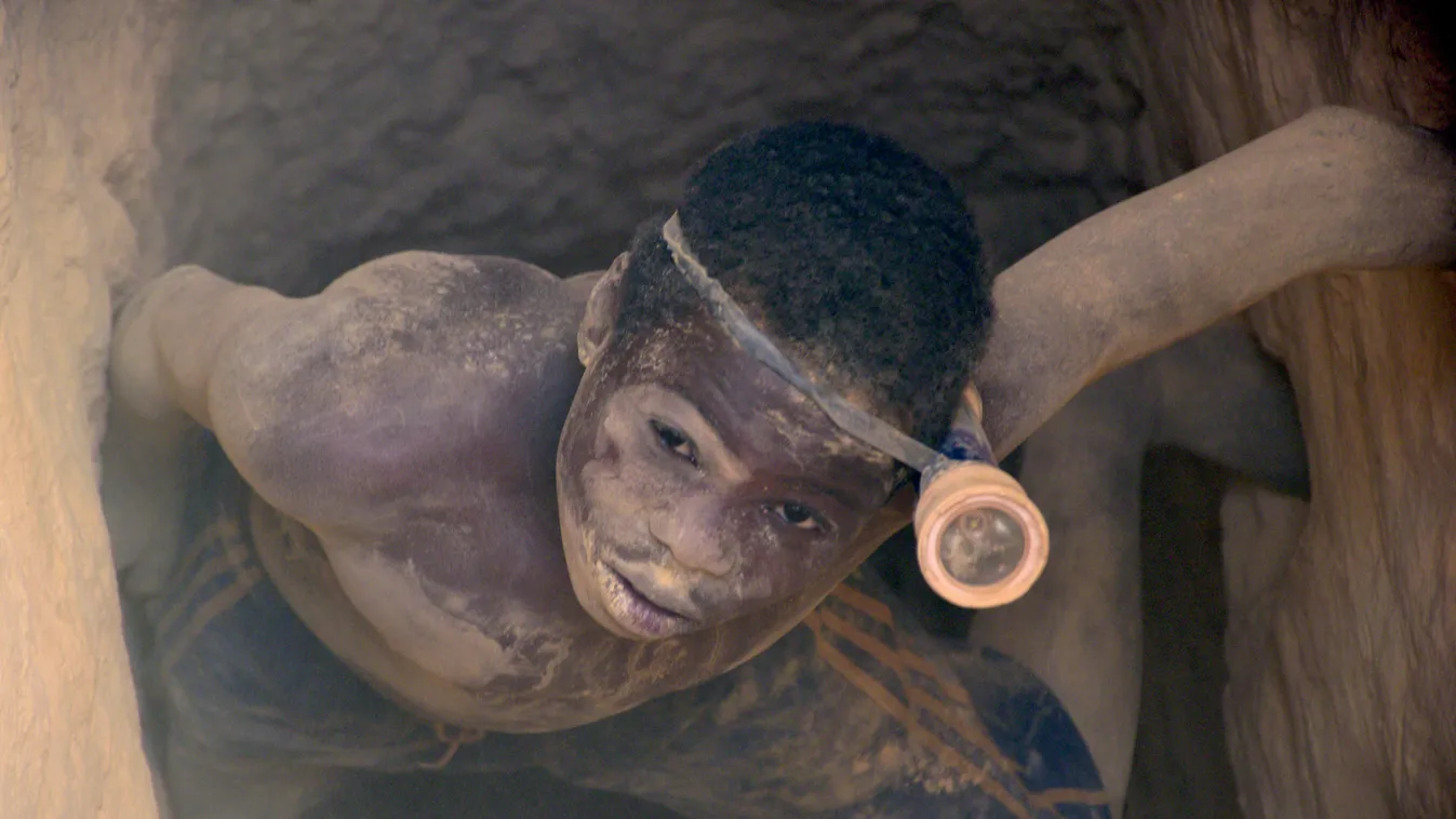 Illegális bánya, illegális bányászat Afrika, illusztráció 
