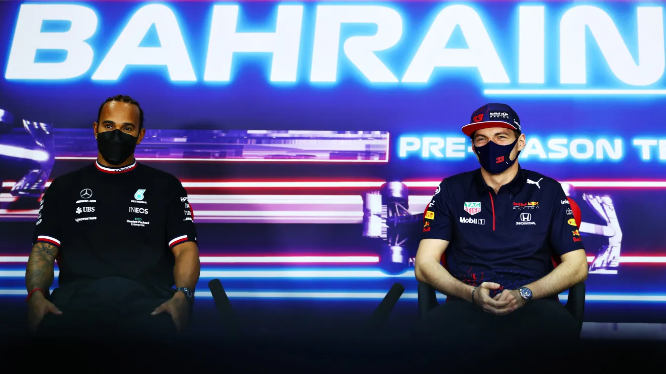 Forma-1, Bahrein teszt, 3. nap, Lewis Hamilton, Max Verstappen, Mercedes, Red Bull 