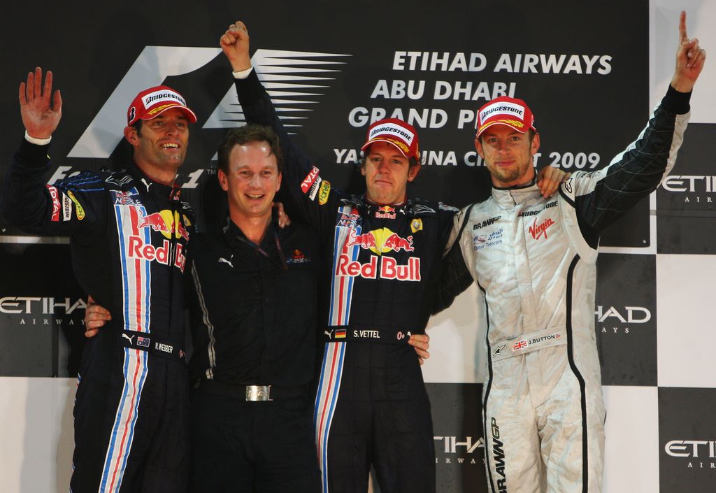Forma-1, Mark Webber, Christian Horner, Sebastian Vettel, Jenson Button, Abu-dzabi Nagydíj 2009 
