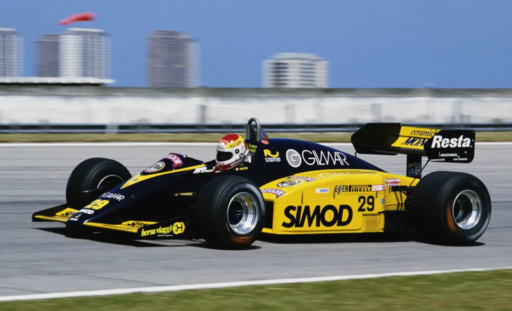 Forma-1 Pierluigi Martini, Minardi, Brazil Nagydíj 1985 