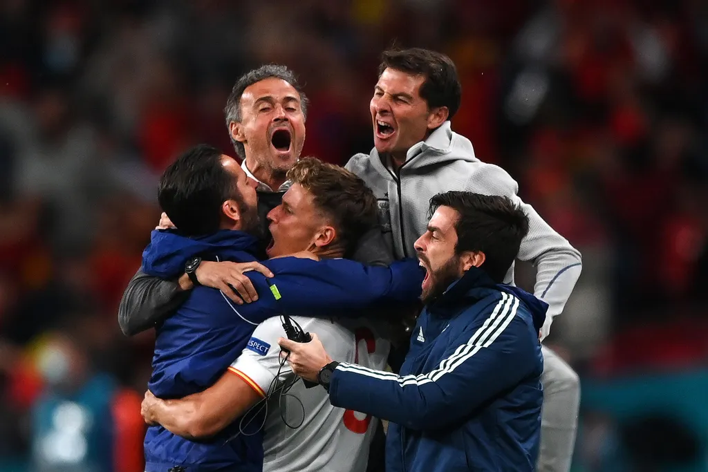 Olaszország - Spanyolország, Foci EB, labdarúgó Európa-bajnokság, Euro 2020, labdarúgás, elődöntő, Wembley Stadion, London, 2021.07.06. 