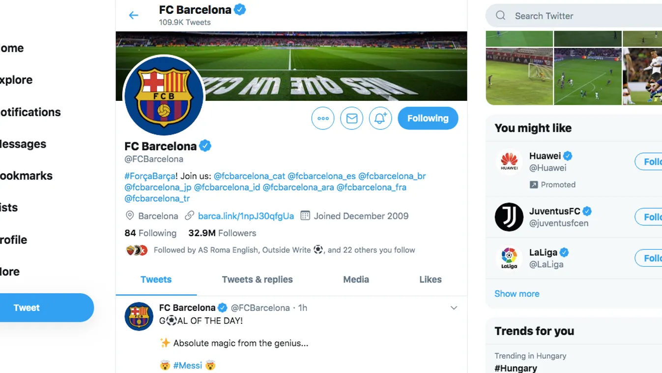 FC Barcelona, Twitter 