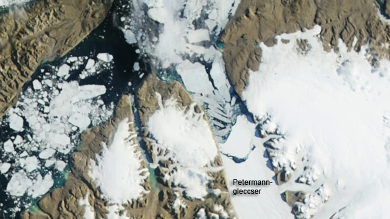Petermann-gleccser, Grönland, jégleválás július 17-én, jégsziget