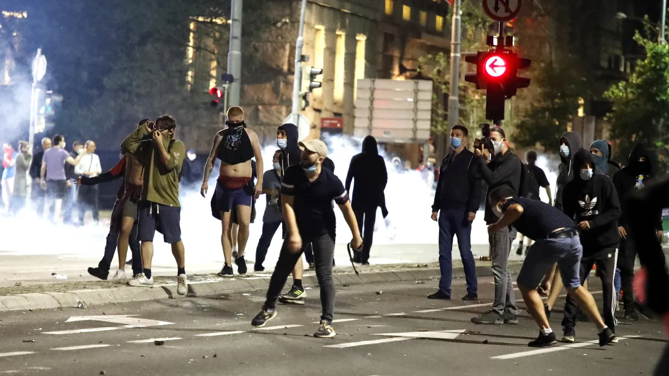 belgrád, szerbia, tüntetés 