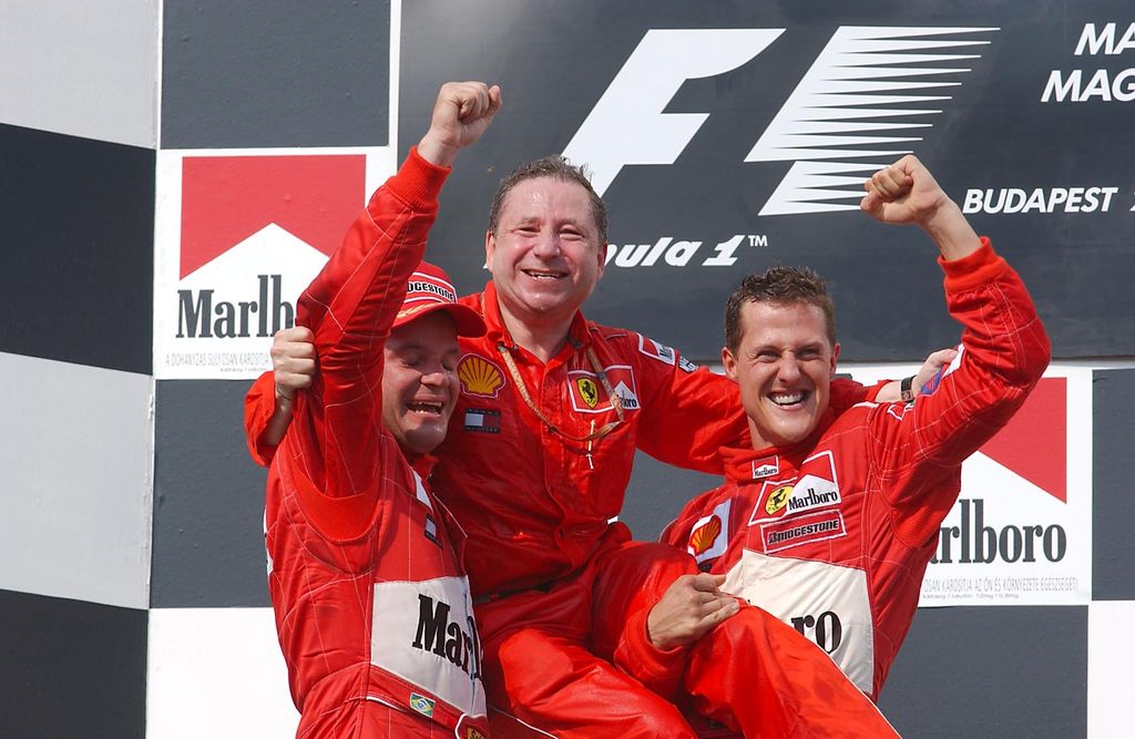 Forma-1, Michael Schumacher, Scuderia Ferrari, Magyar Nagydíj 2001, Rubens Barrichello, Jean Todt 