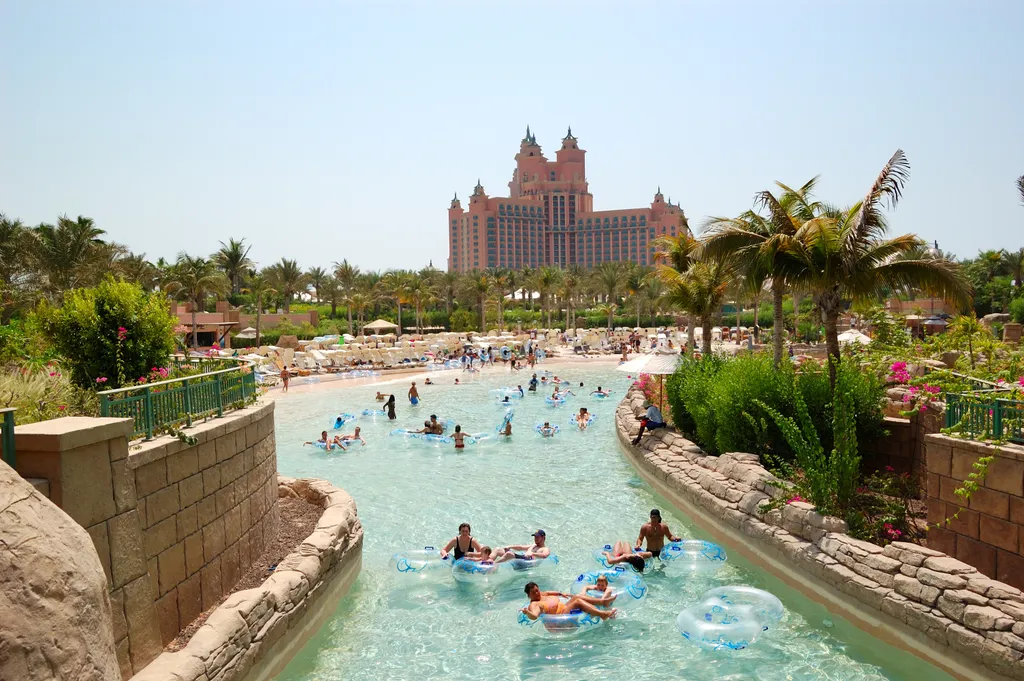 Dubai, Aquaventure Waterpark, Dubai, park, víz, csúszda, Dubaj, 