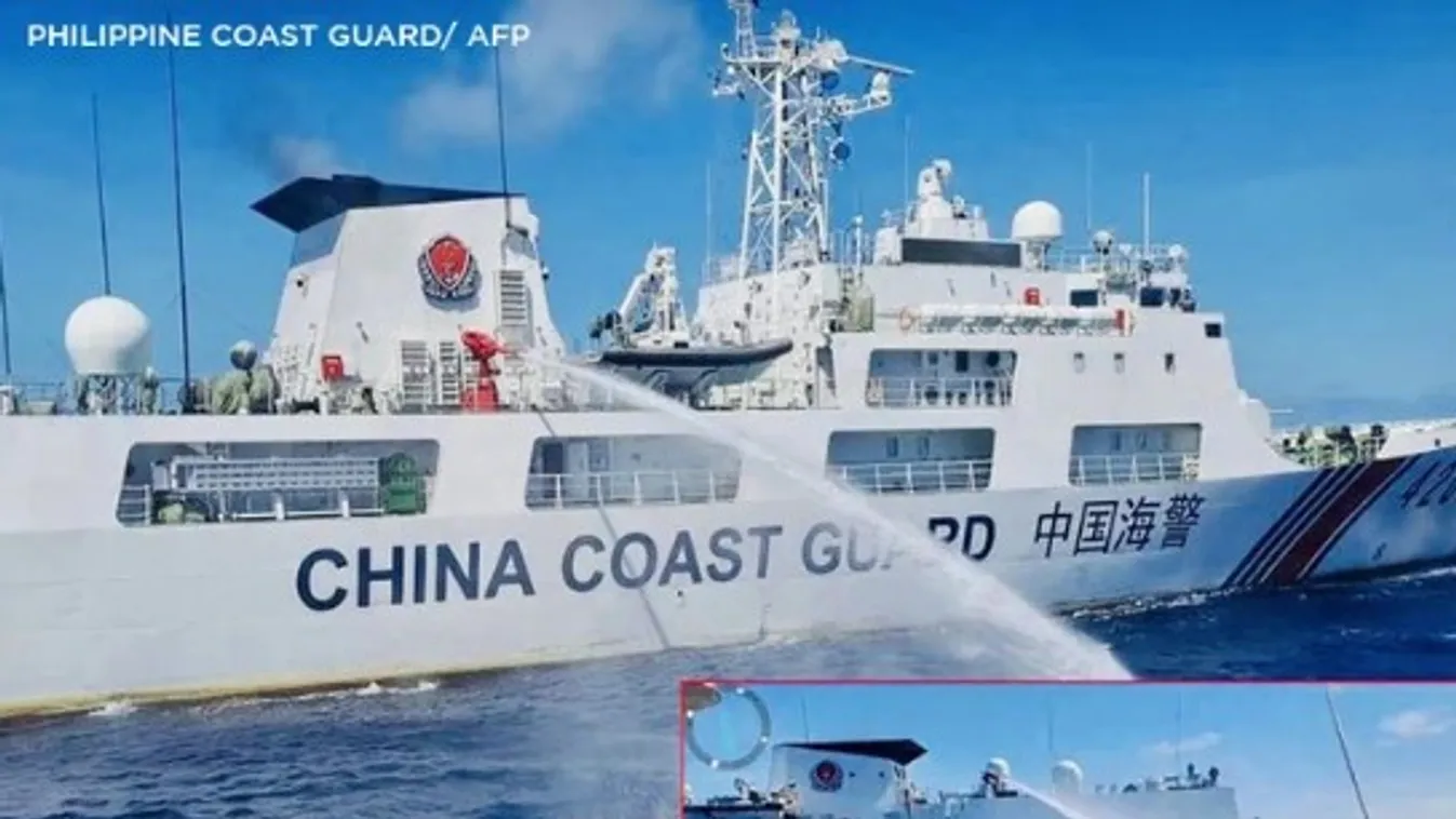 Vízágyúval lőtt a kínai parti őrség egy Fülöp-szigeteki hajóra a Dél-kínai-tengeren 