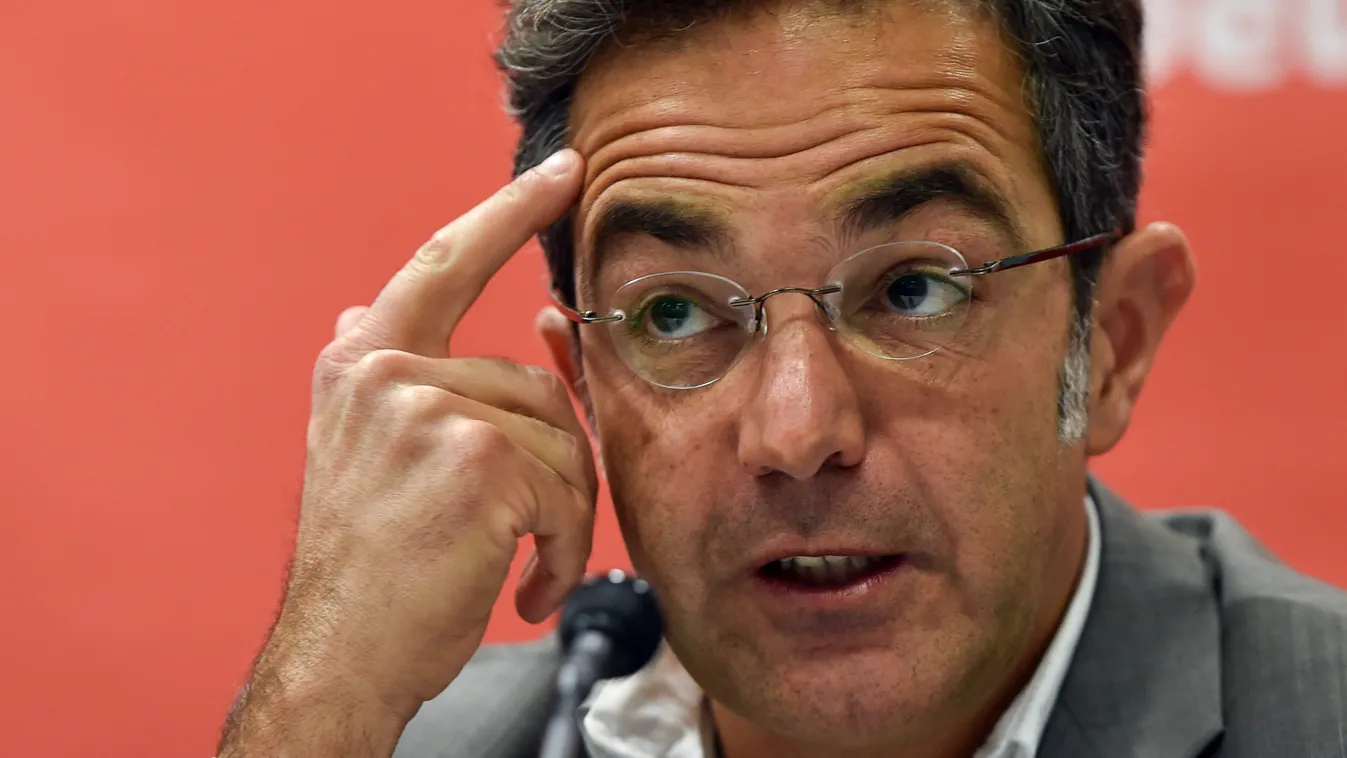 Frankfurt Book Fair - Navid Kermani SQUARE FORMAT Author Navid Kermani speaking at a press conference in Frankfurt am Main, Germany, 16 October 2015. Kermani will be presented with the 2015 Peace Prize of the German Book Trade in the Paulskirche church in