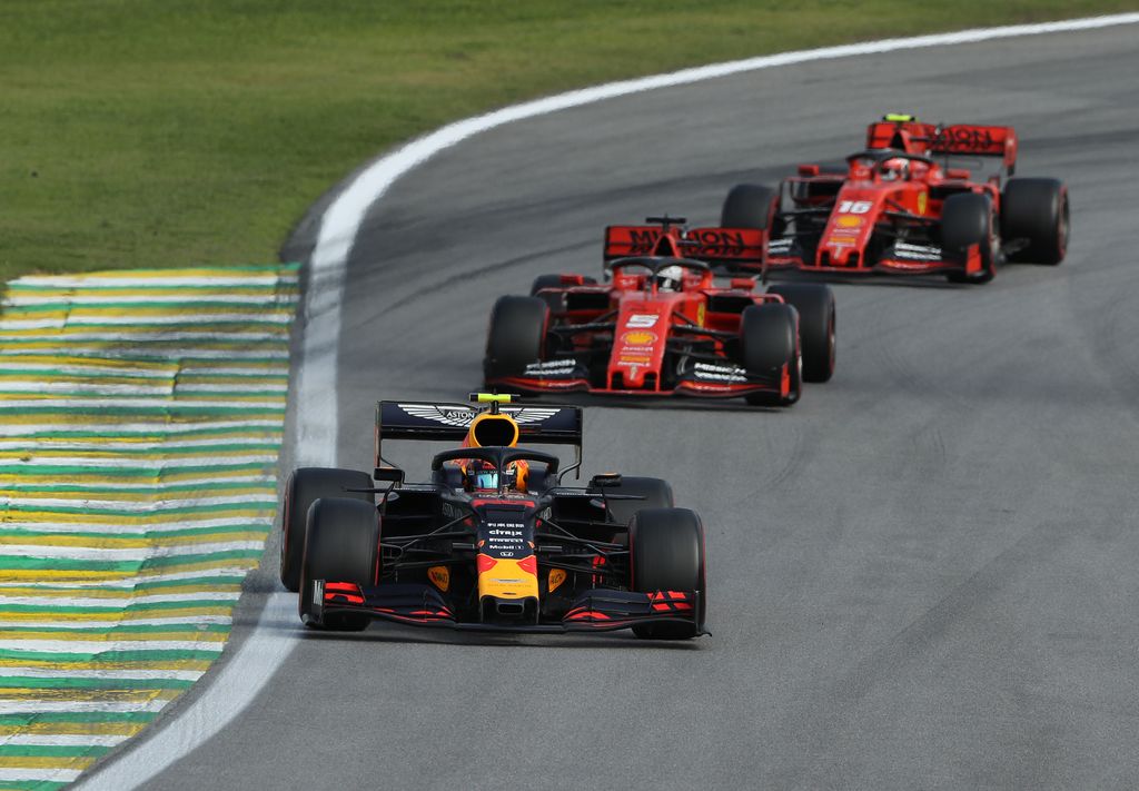 Forma-1, Brazil Nagydíj, Albon, Red Bull, Vettel, Leclerc, Ferrari 