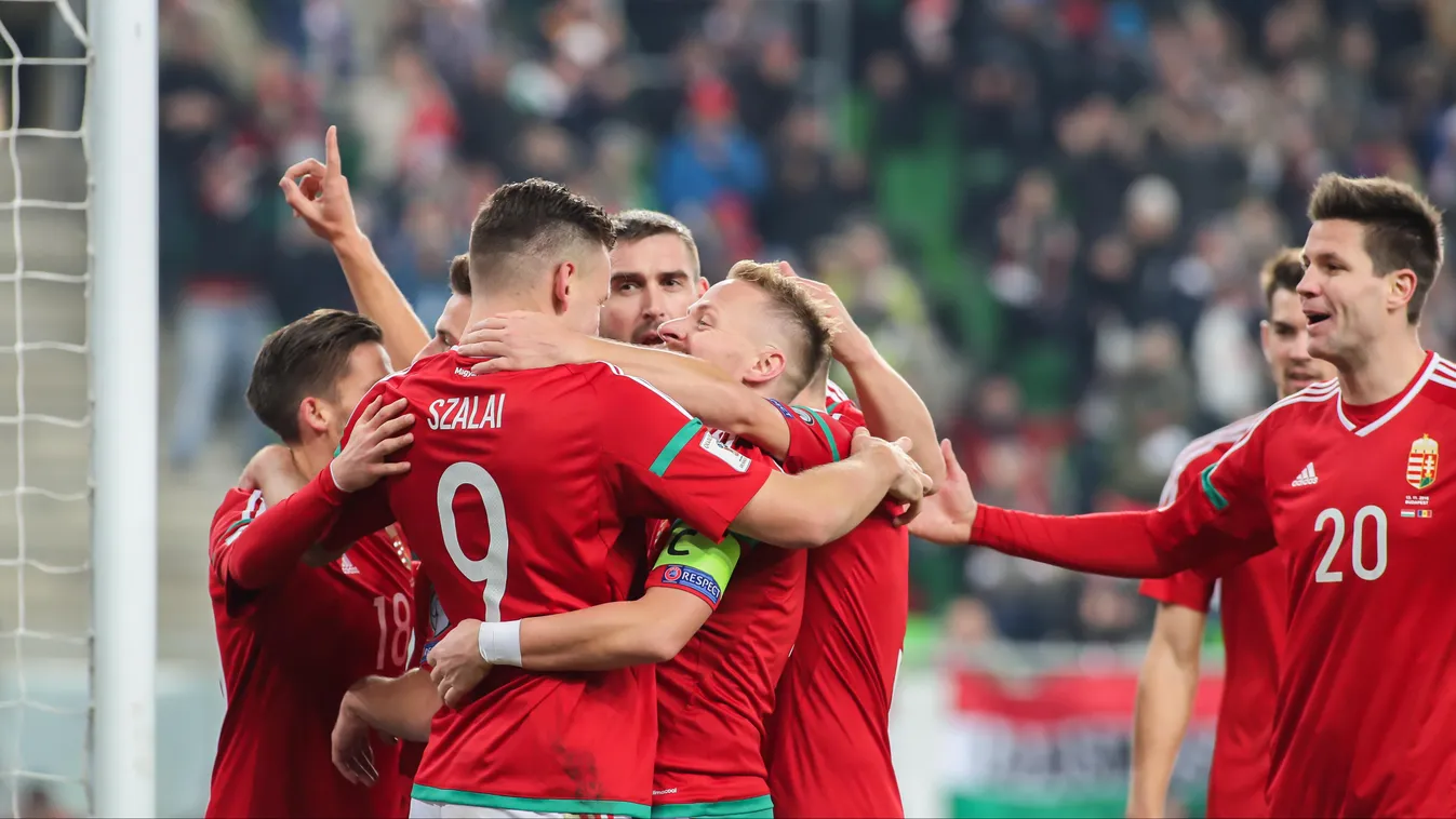 Hungary v Andorra - FIFA 2018 World Cup Qualifier Ball Budapest CHAMPIONSHIP FIFA World Cup HORIZONTAL Hungary International Match International Team Soccer Match - Sport Motion National Team Photography Qualification Round Soccer SPORT Tackling World Cup
