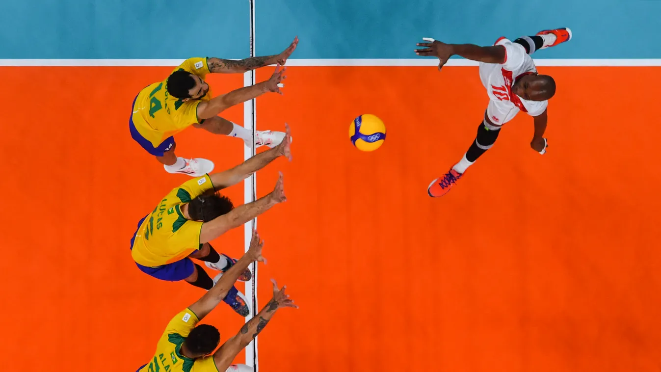 volley Brazília Tunézia férfi röplabda Tokyo olympics Tokió 2020, 2020-as tokiói olimpiai játékok, olimpia, nyár, nyári olimpiai játékok, XXXII. nyári olimpiai játékok, 2021.07.24. 