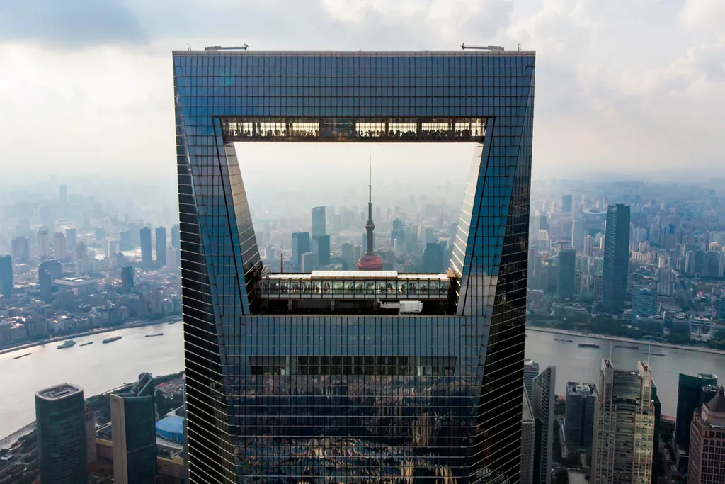 Sanghaji Pénzügyi Világközpont, Sanghaji Pénzügyi Központ, látvány, kilátás, kilátó, üvegkilátó, galéria, 2023 