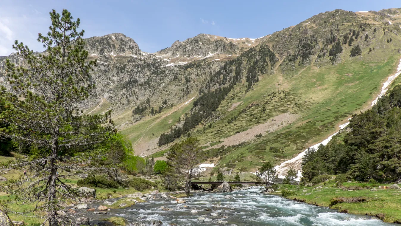 BRIDGE Cauterets Day EUROPE France French national park GENERAL VIEW Hautes Pyrenees HORIZONTAL Iberian Peninsula LANDSCAPE Midi Pyrenees MOUNTAIN NATIONAL PARK No People Outdoors Pyrenees National Park River ROCK rocky South West of France The Pyrenees T