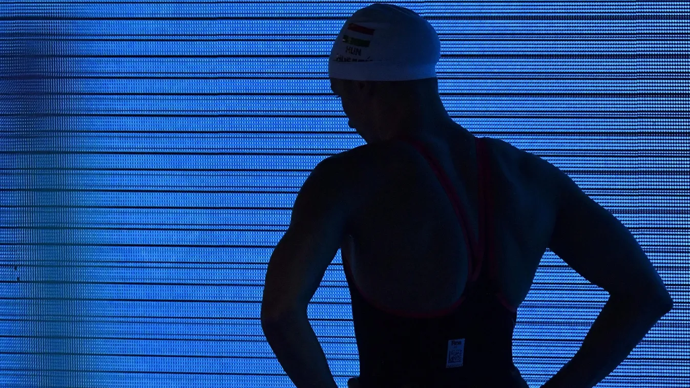 Budapest, 2017. július 28.
Hosszú Katinka a női 200 méteres hátúszás elődöntője után a 17. vizes világbajnokságon a Duna Arénában 2017. július 28-án.
MTI Fotó: Illyés Tibor 