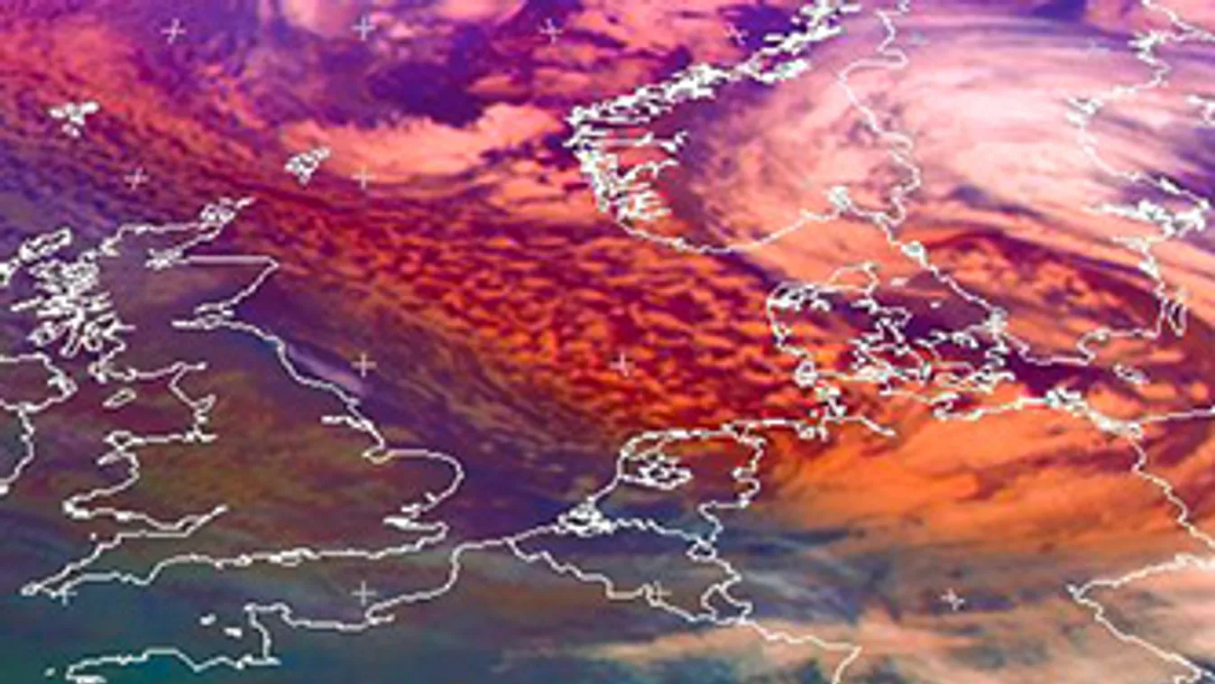 Eumetsat műholdfelvétel, Xaver viharciklon, december 5., 19 óra