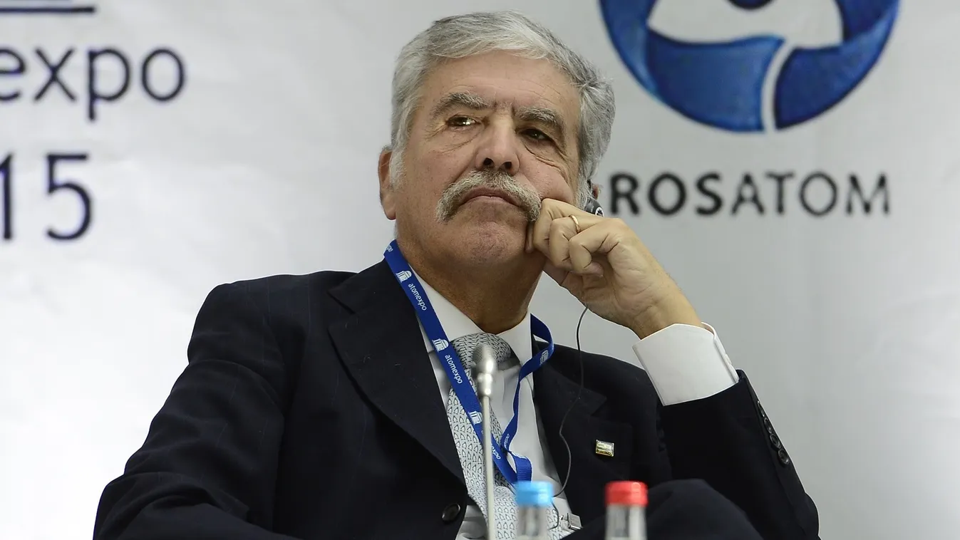 7th International Forum '' Atomexpo'' Moscow Atomexpo 2015 Gostiny Dvor Exhibition Center Russia SQUARE FORMAT MOSCOW, RUSSIA - JUNE 01: Argentina's Federal Planning, Public Investment and Services minister Julio De Vido seen during the 7th International 