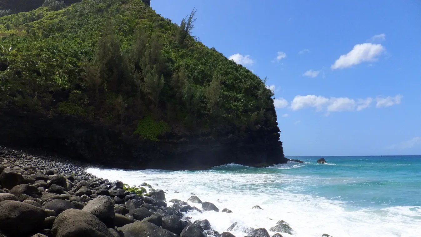 hawaii kalalau gyalogtúra tengerpart 