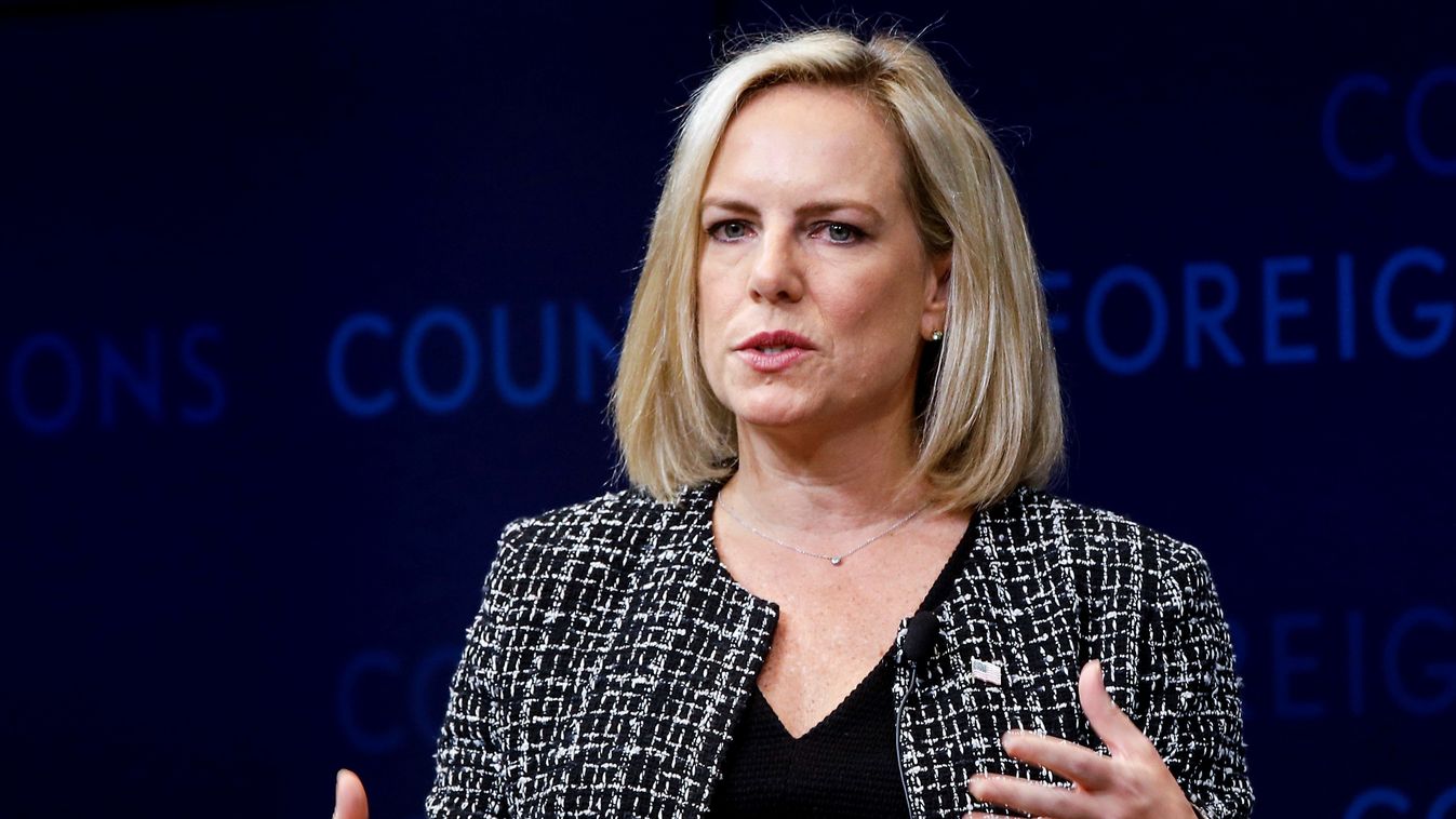 New York United States US elections Council on Foreign Relations Kirstjen Nielsen NEW YORK, USA - NOVEMBER 02: US Department of Homeland Security Secretary Kirstjen Nielsen, speaks about 'solutions for safeguarding US elections and enhancing cybersecurity