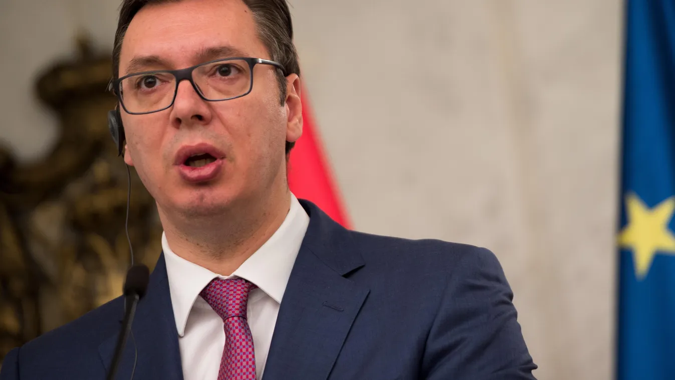 politician The newly elected Serbian president Aleksandar Vucic in Belgrade, Serbia, 12 April 2017. Thousands of Serbians took to the streets over the previous days to demonstrate against Vucic. Protestors accuse him of electoral fraud. The German foreign