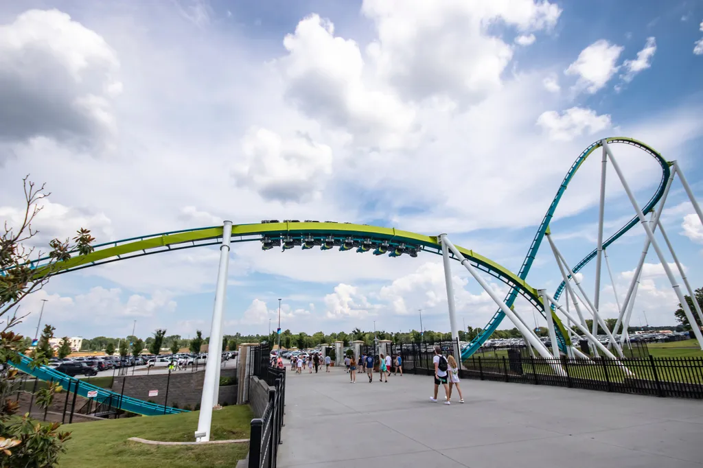 Roller Coaster 
 Carowinds,,Usa,-,August,19,,2019.,Attraction,Fury,325,In aventura,usa,entertainment,rollercoaster,weekend,thrill,holiday, 