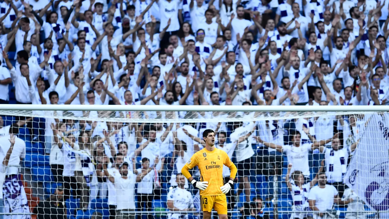 TOPSHOTS Horizontal CHAMPIONS LEAGUE FOOTBALL FULL LENGTH GENERAL VIEW GOALPOSTS GOALKEEPER DISAPPOINTED 