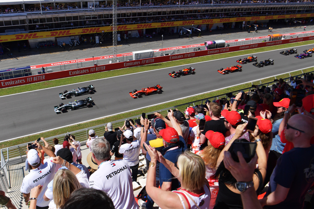 Forma-1, Lewis Hamilton, Valtteri Bottas, Mercedes-AMG Petronas, Sebastian Vettel, Max Verstappen, Spanyol Nagydíj, rajt 