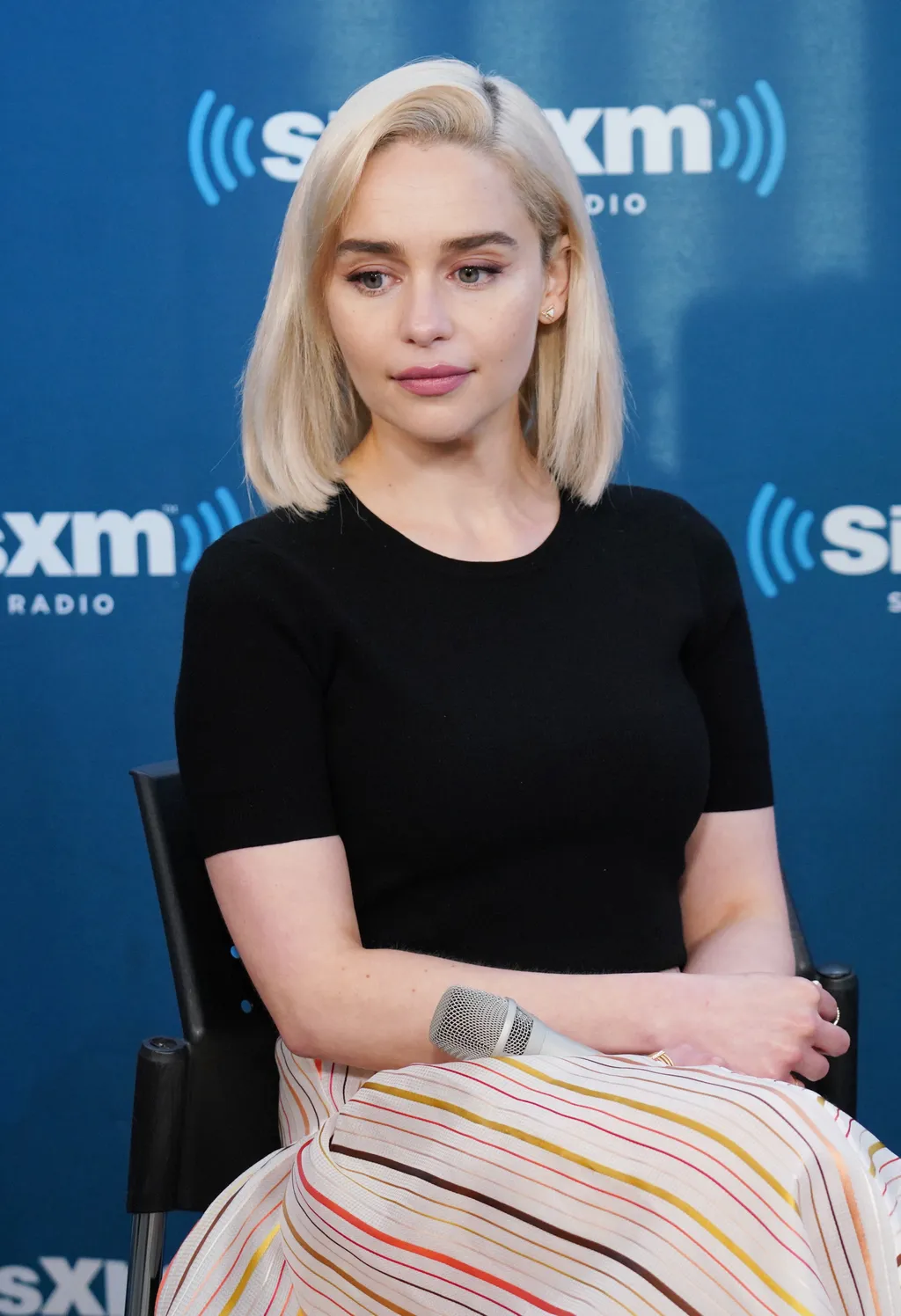 SiriusXM's Town Hall With The Cast Of Solo: A Star Wars Story GettyImageRank3 Hosting VERTICAL USA TOWN HALL New York City Photography Participant Arts Culture and Entertainment Cast Member SIRIUS XM Radio A-List Celebrity Emilia Clarke Dalton Ross Sirius