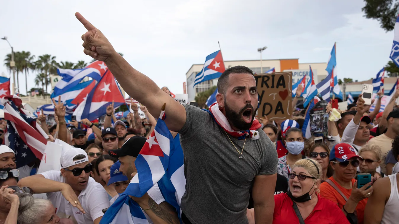 Miami Area Cubans Rally In Solidarity With Protesters In Cuba GettyImageRank2 Color Image Horizontal POLITICS 