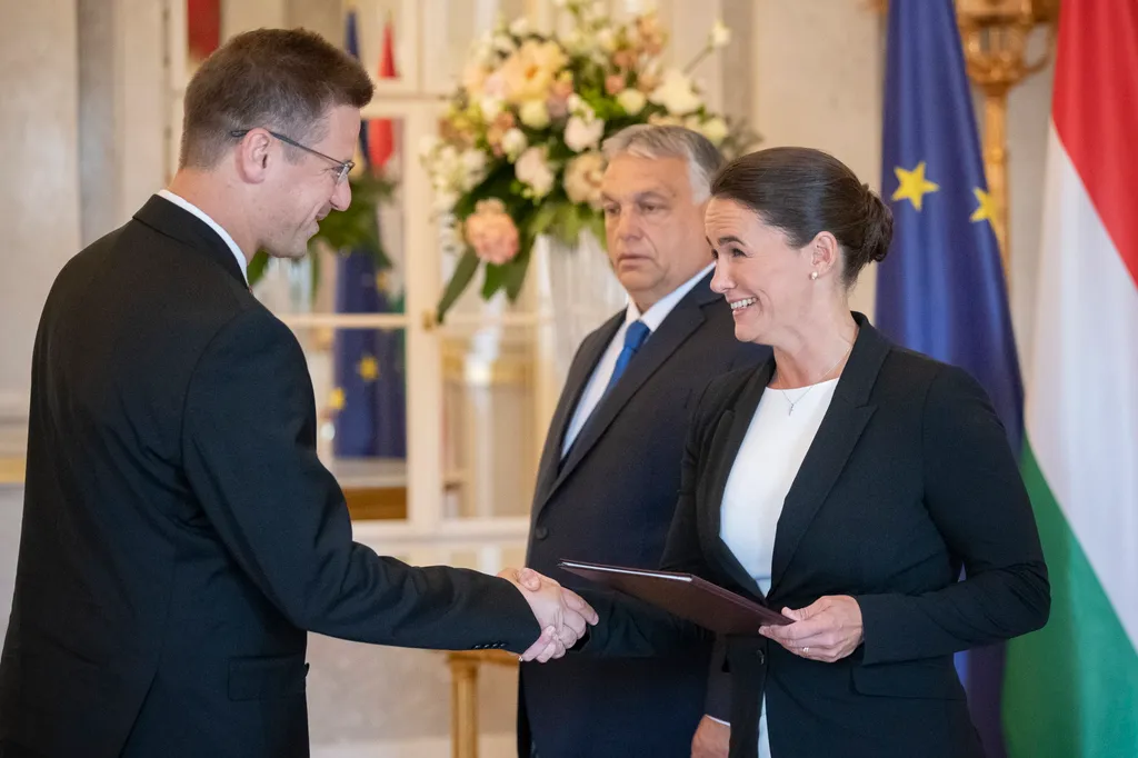 Novák Katalin, Orbán Viktor, Gulyás Gergely 