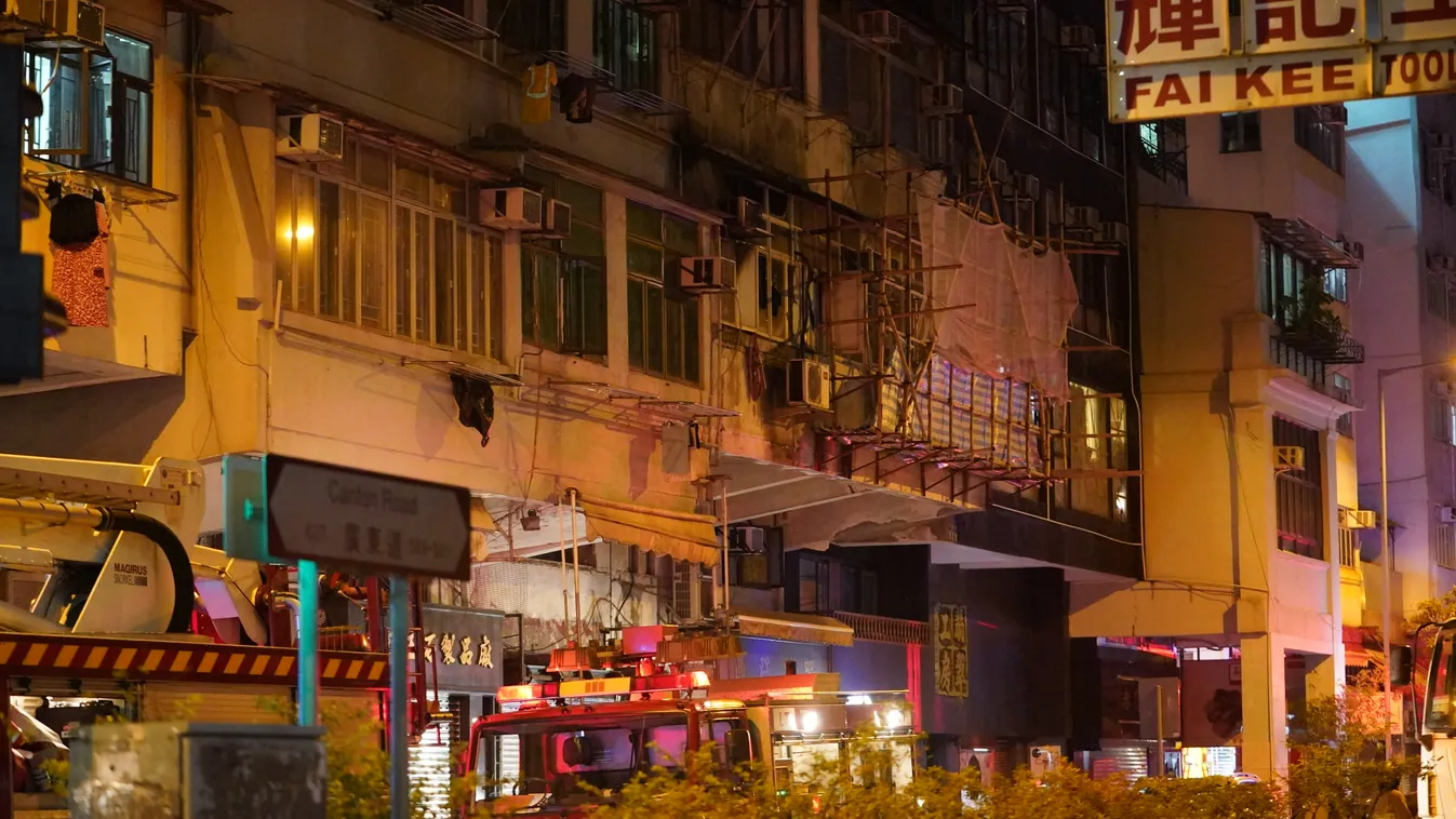 tűz lakóépület Hongkong 