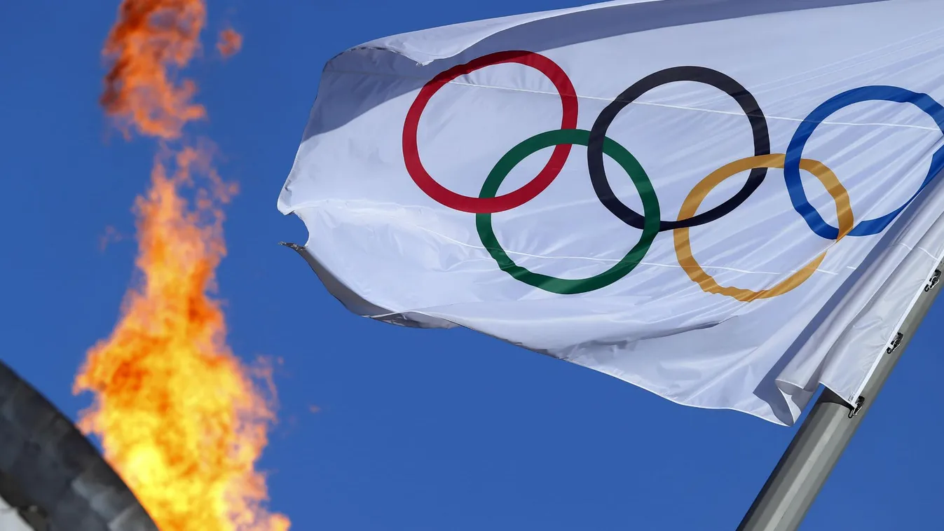 olimpia, zászló, láng 