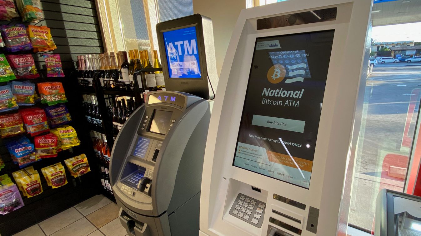Bitcoin ATM, automata, Walmart bitcoin, illusztráció 