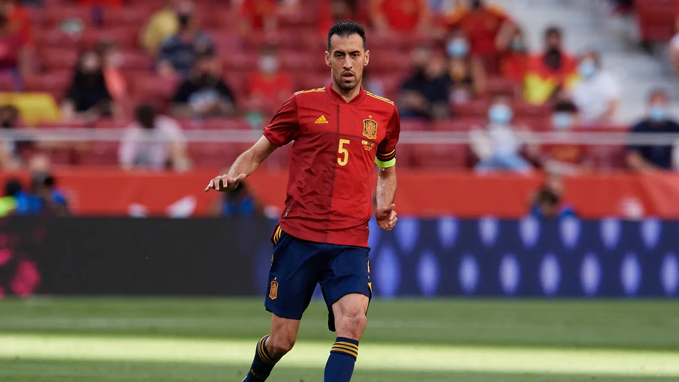 Spain v Portugal - International Friendly soccer International Friendly Sergio Busquets Full length One person international friendly match Estadio Wanda Metropolitano FC Barcelona Jose Breton Pics Action ball June Madrid Horizontal SPORT FOOTBALL PHOTO 