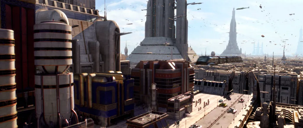 Star Wars Episode II L attaque des clones Coruscant ville panoramic CITY 