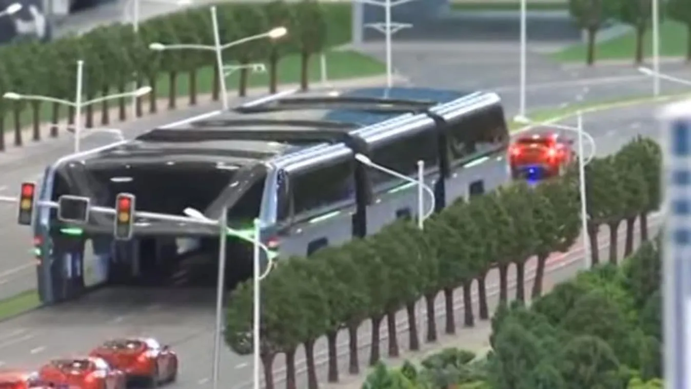 Futuristic straddling bus 