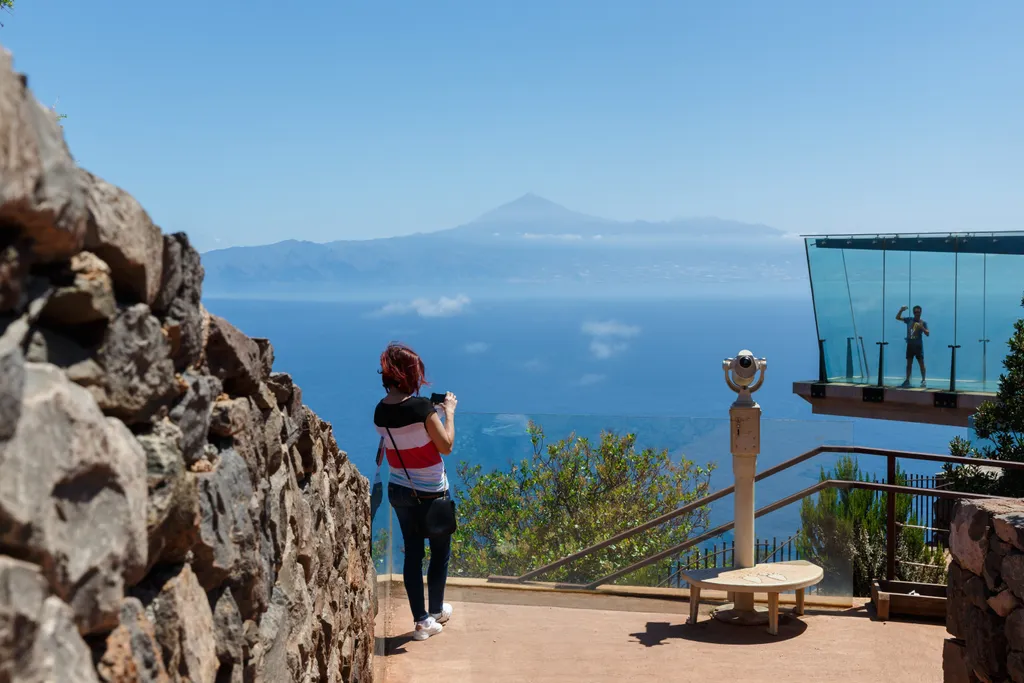 üvegkilátó, üveg, kilátó, erkély, óceán, spanyolország, Kanári-szigetek, La Gomera 