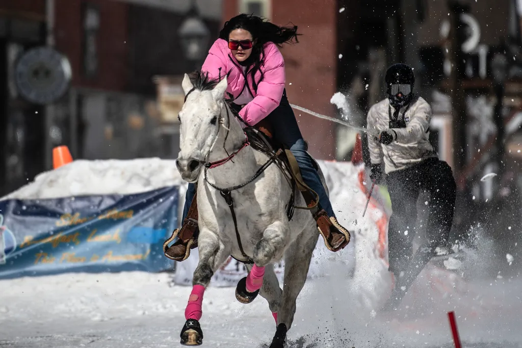 Síjöring, sí, rodeó, Leadville, Colorado, USA, 