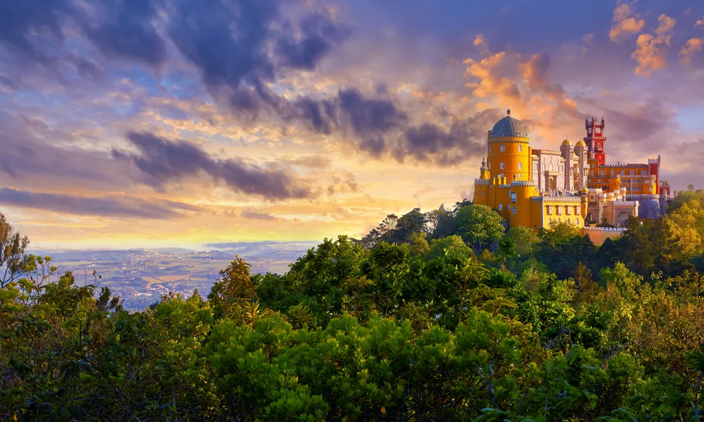 Pena, palota, Portugália, Sintra, hegység, 