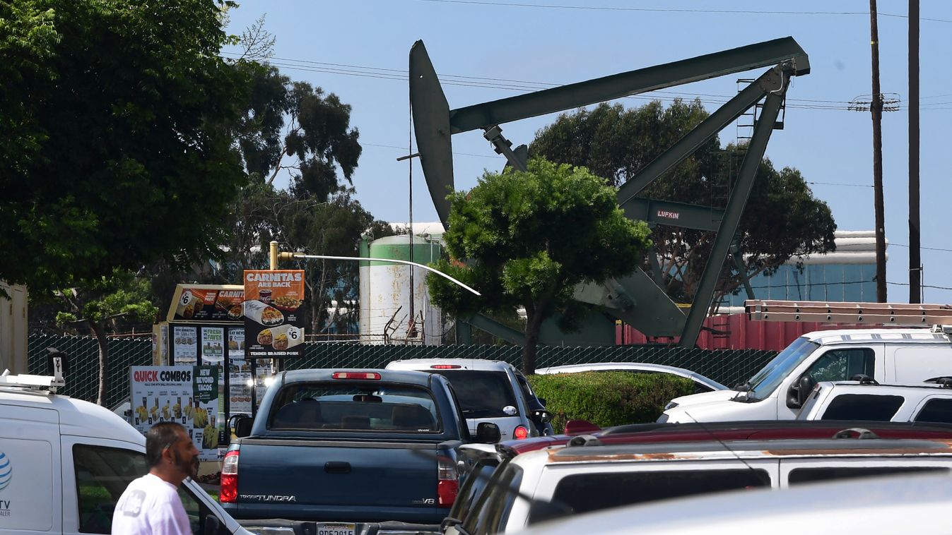 olaj, kitermelés, olajkút, olajfúró, városban, Los Angeles, város, olajfúrás 