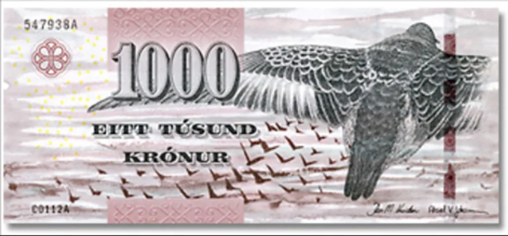Bankjegyek, Banknote of 2005
Faeroe Islands 1000 Kronur note 