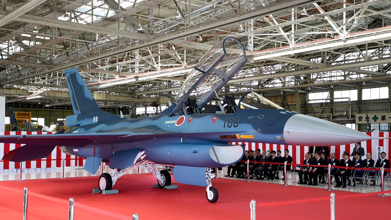 SQUARE FORMAT The first  F-2 fighter plane, which was damaged by the the 2011 March Earthquake and Tsunami, is returned  to the Air-Self Defense Force (ASDF) of the Matsushima Sub-Base at the Mitsubishi Heavy Industries Komaki Minami plant in Komaki, Aich