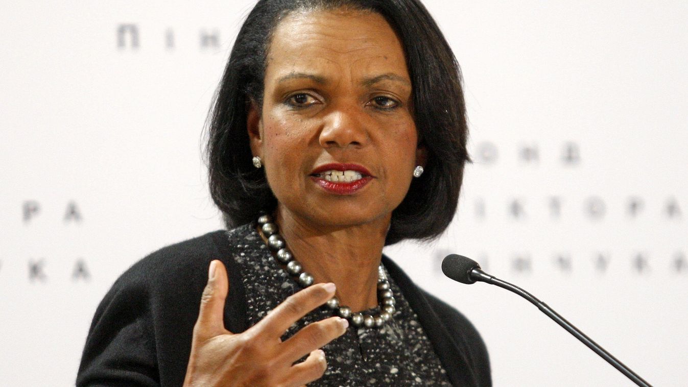 Ukraine 2016 march Kiev SPEECH Challenges Former United States secretary Condoleezza Rice changing world SQUARE FORMAT KIEV, UKRAINE - MARCH 09: Former United States secretary of state Condoleezza Rice delivers a speech during her public lecture called "T