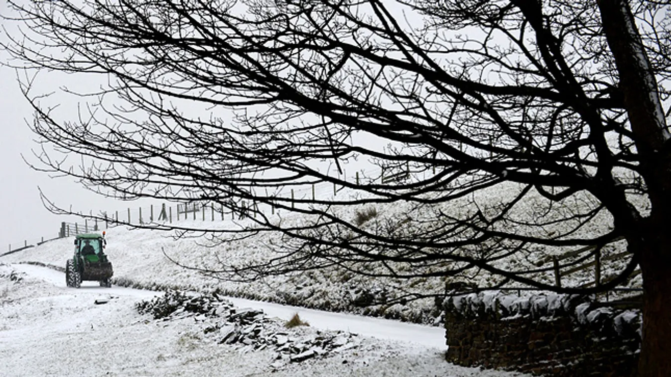Behavazott farm Manchester mellett, hó